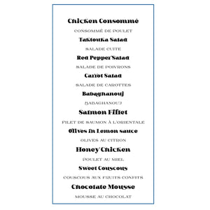 Menu A (Per Person)