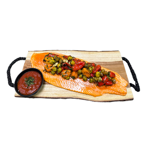 Moroccan Salmon with Peppers and Olives (1 Filet - About 8 Portions)