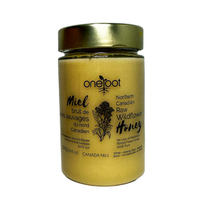 Oneroot Miel de fleurs sauvages cru du nord du Canada (500G)