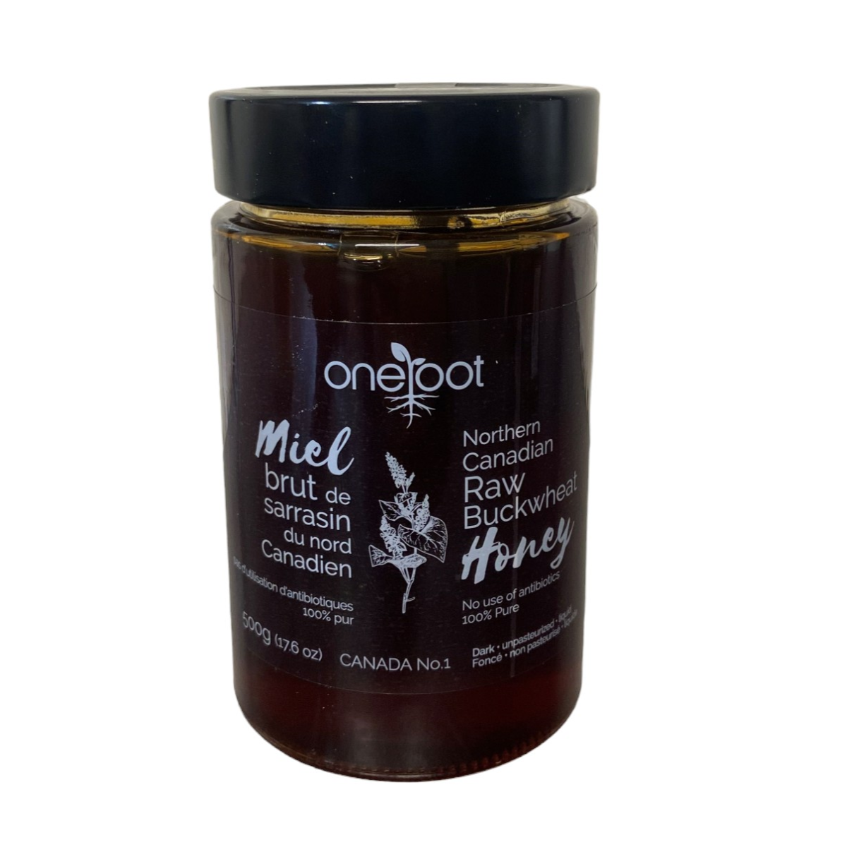 Oneroot Northern Canadian Raw Buckwheat Honey (500G) La Marguerite