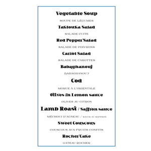 Menu C (Per Person)