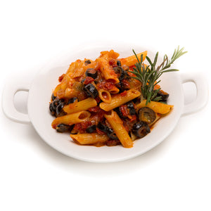 Penne with Tomato Sauce & Olives - La Marguerite